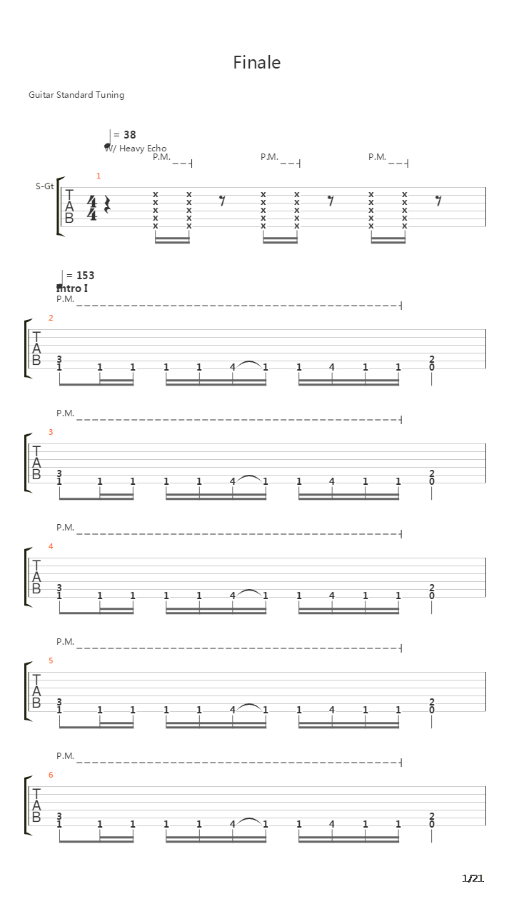 Finale吉他谱