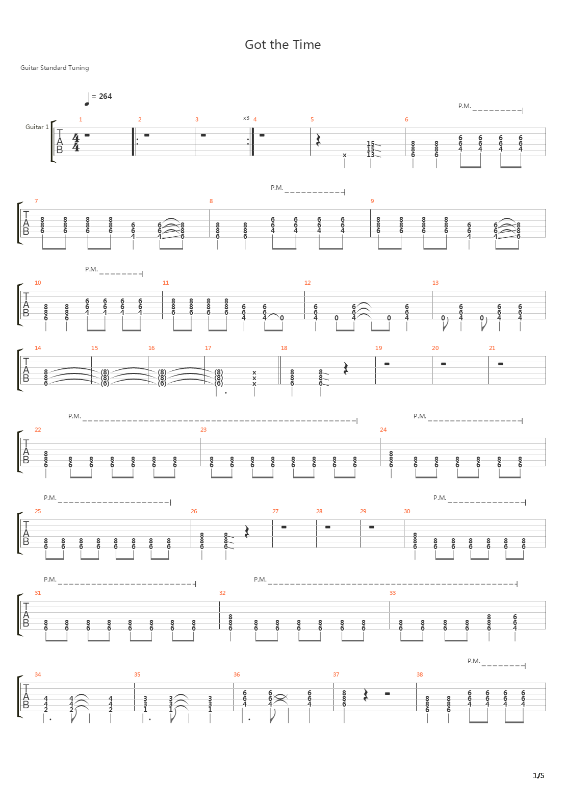 Got The Time吉他谱