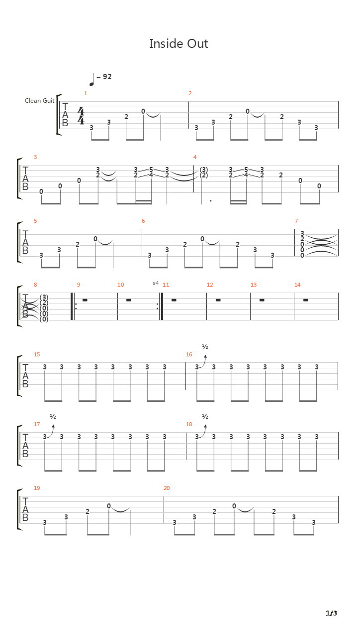 Inside Out吉他谱