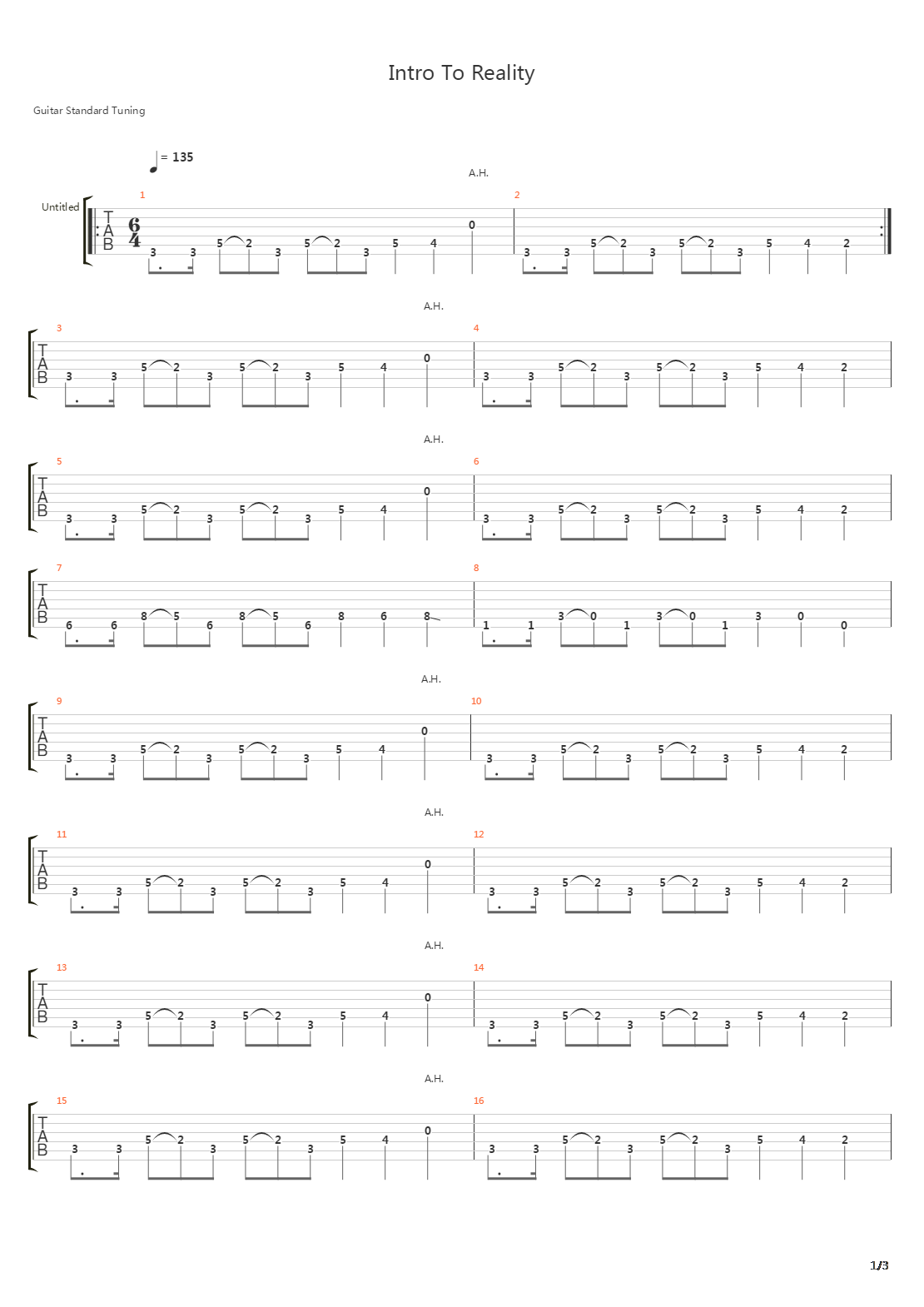 Intro To Reality吉他谱