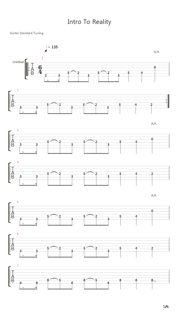 Intro To Reality吉他谱