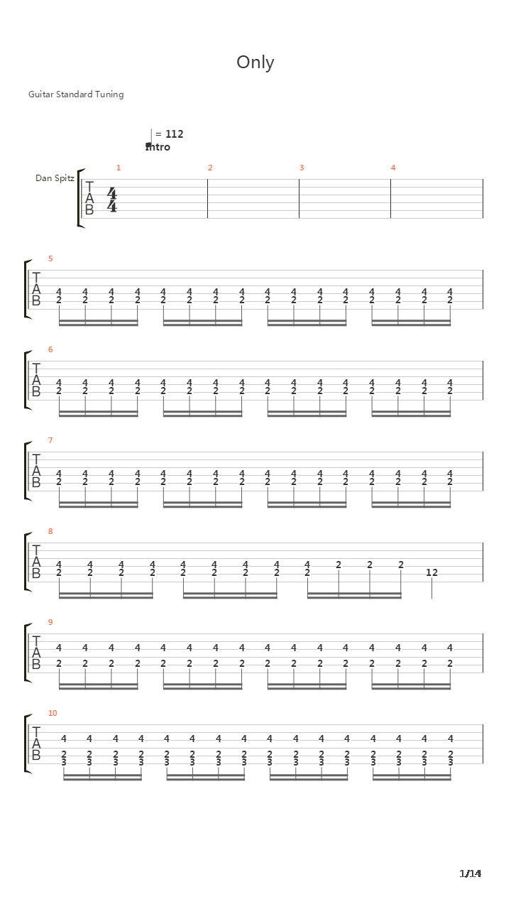 Only吉他谱