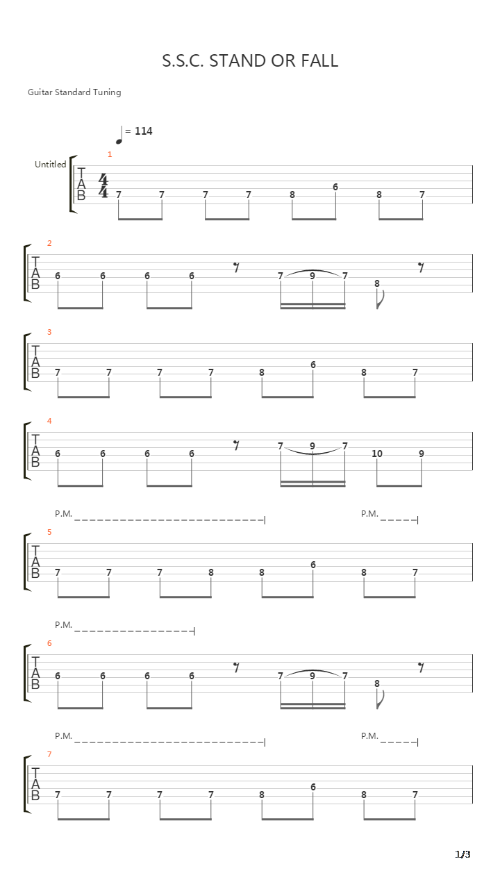 Ssc Stand Or Fall吉他谱