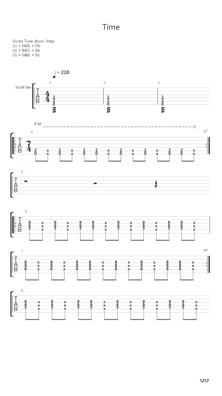 Time吉他谱