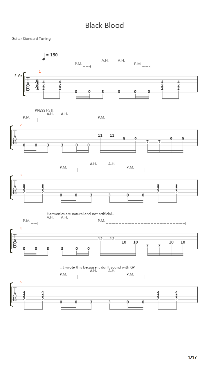 Black Blood吉他谱