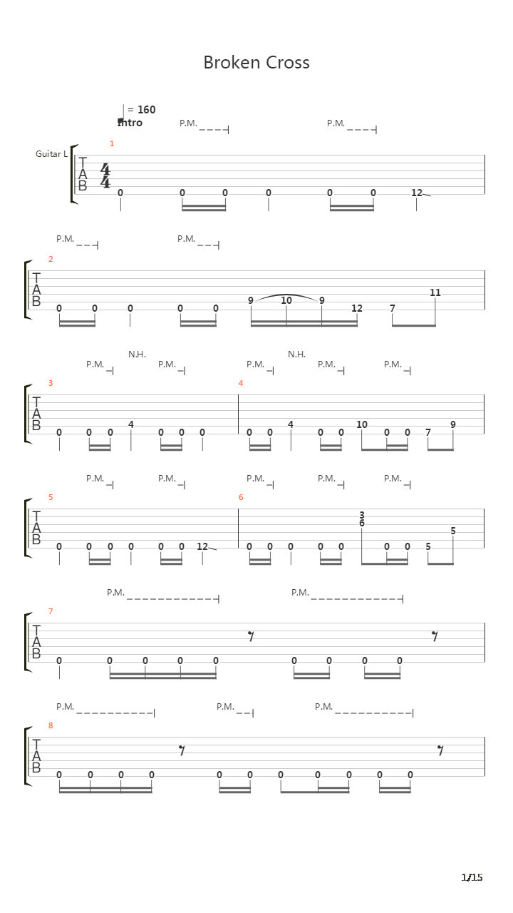 Broken Cross吉他谱