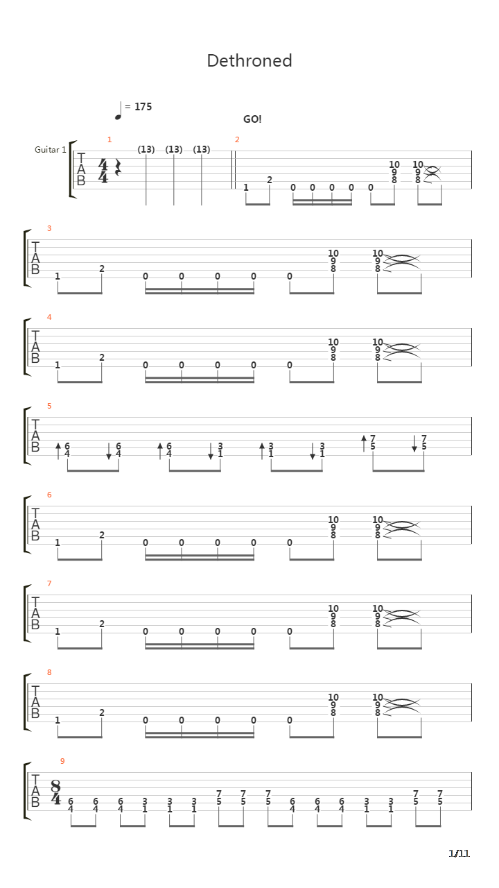 Dethroned吉他谱