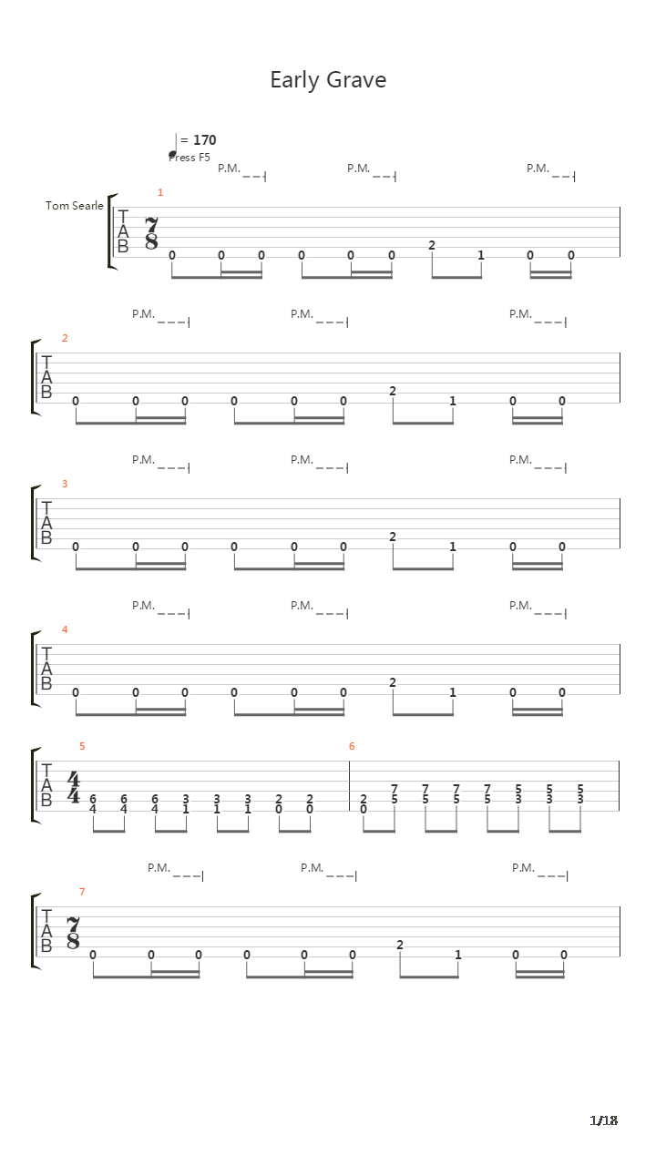 Early Grave吉他谱