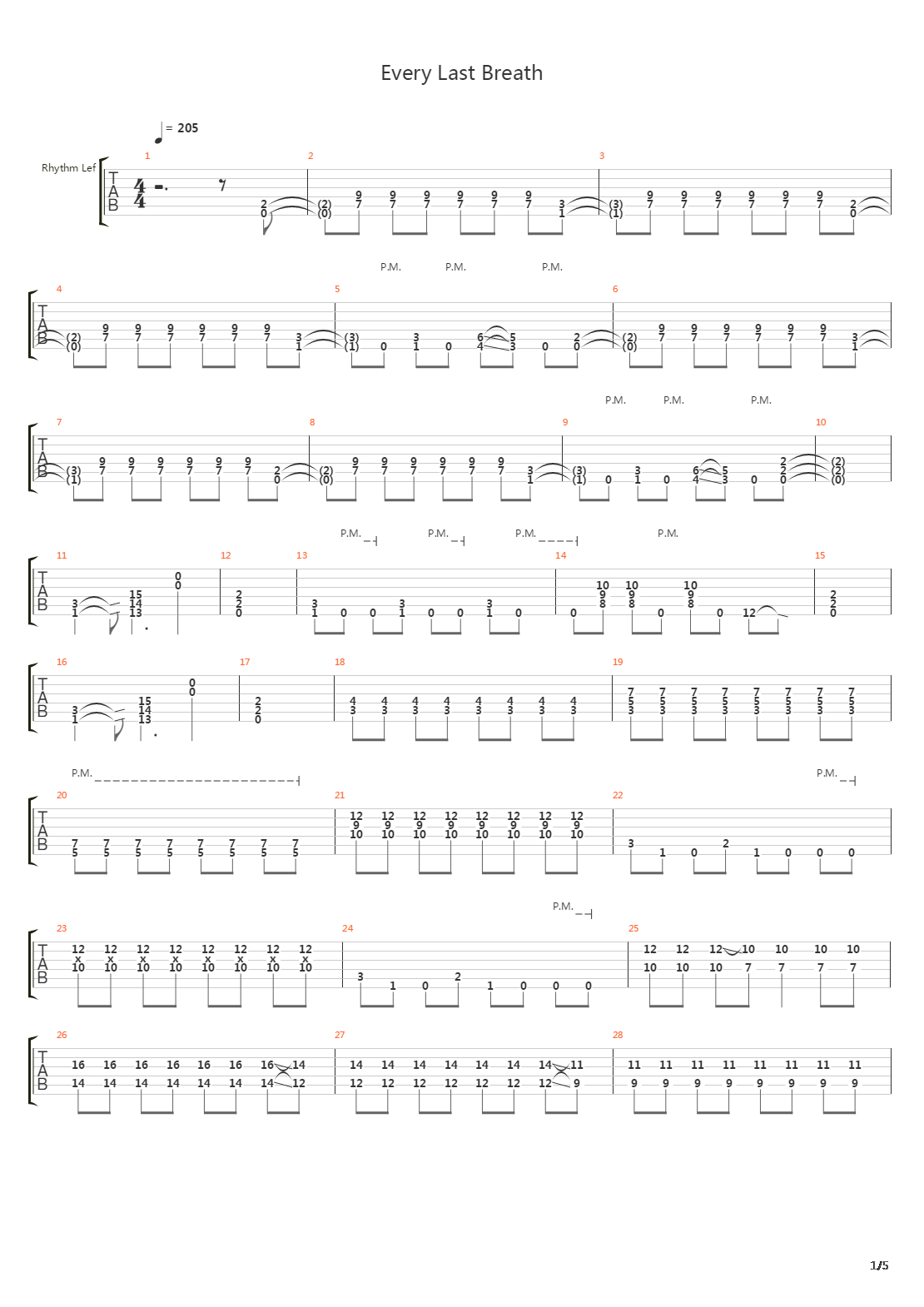 Every Last Breath吉他谱