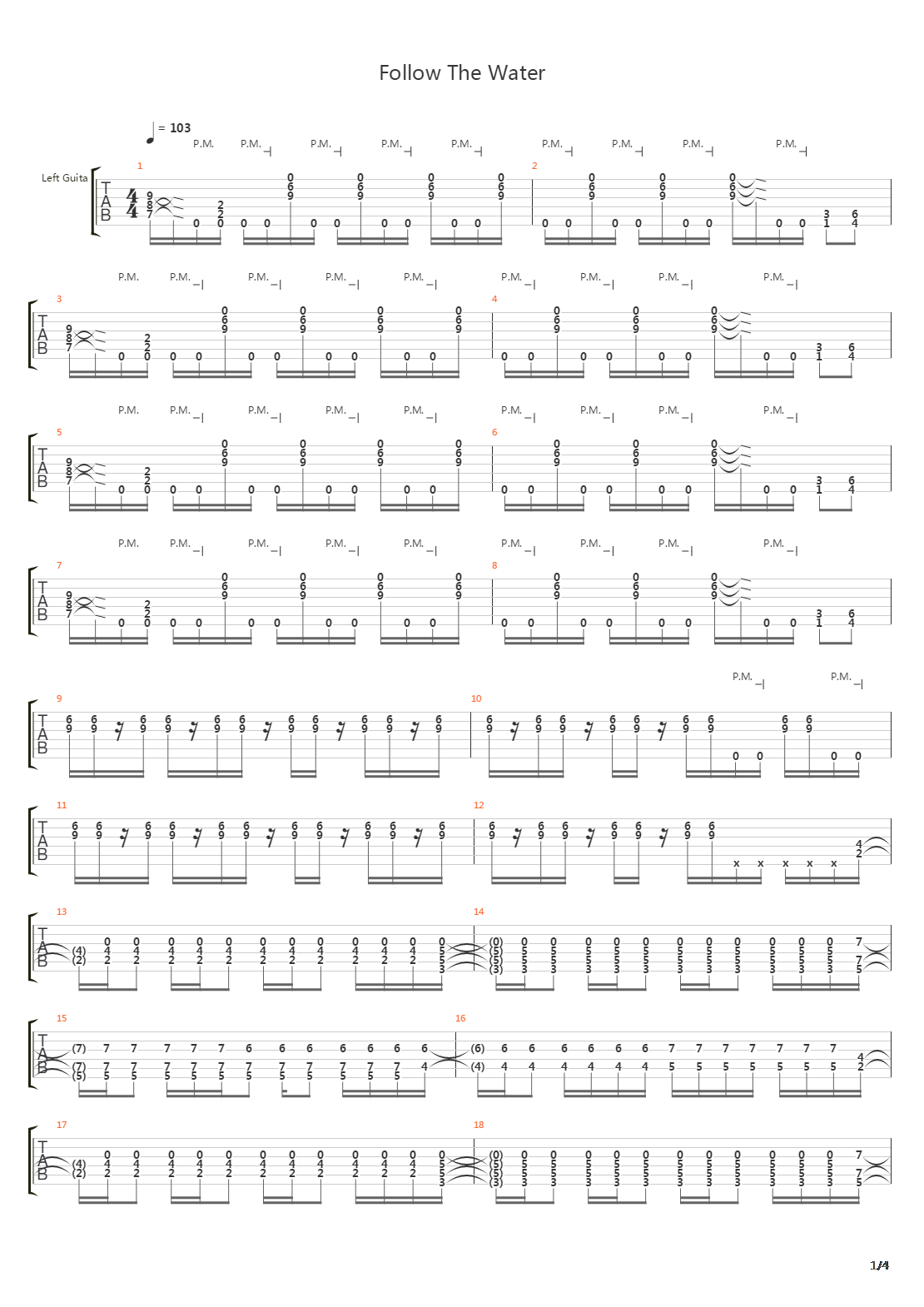 Follow The Water吉他谱