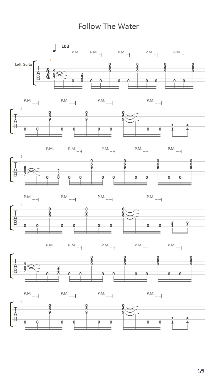 Follow The Water吉他谱