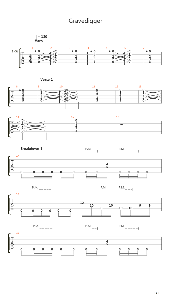 Gravedigger吉他谱