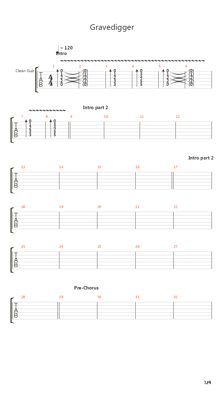 Gravedigger吉他谱