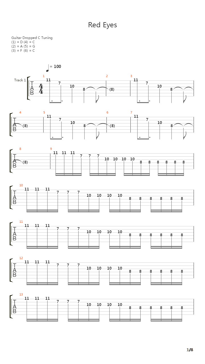 Red Eyes吉他谱