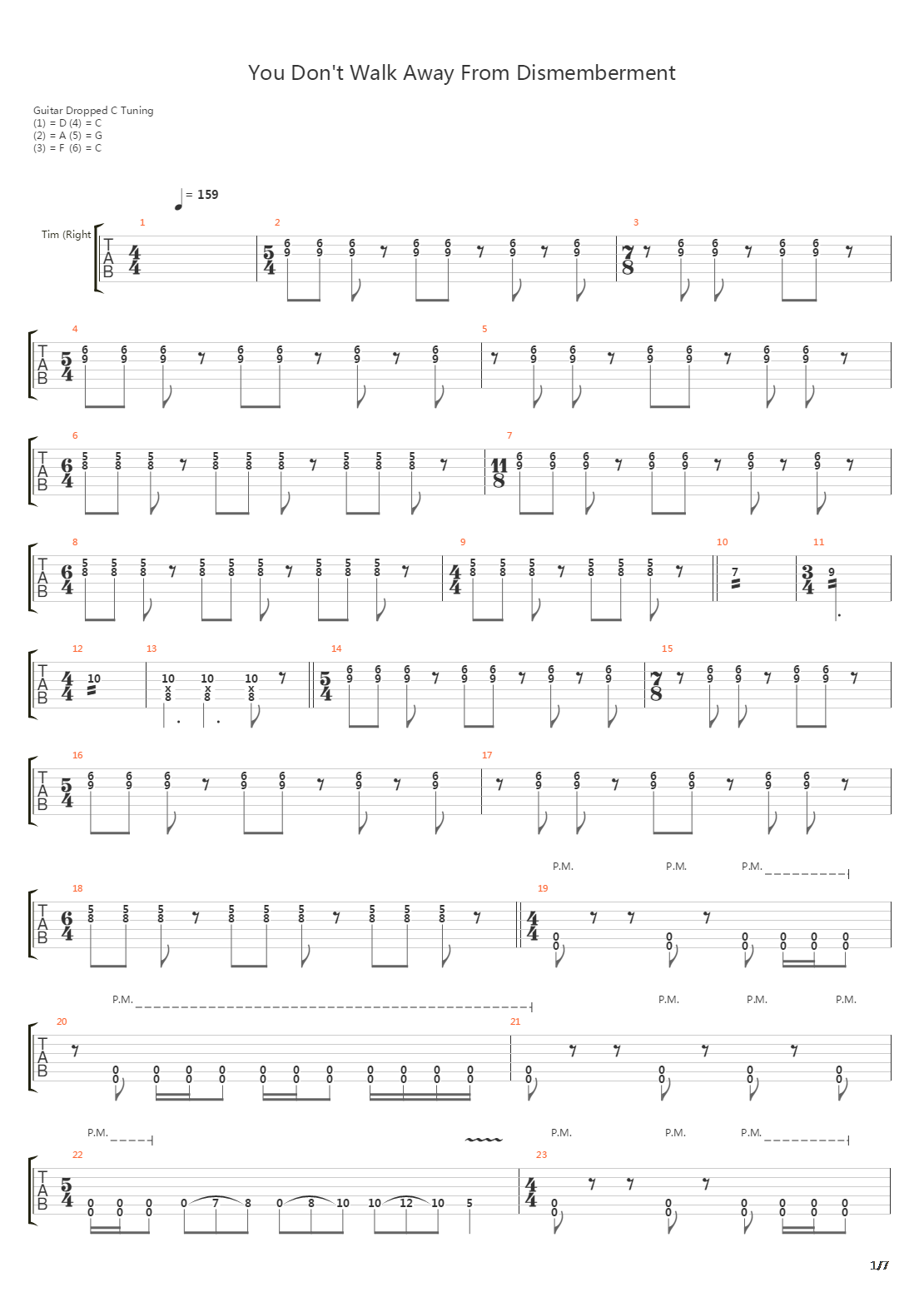 You Dont Walk Away From Dismemberment吉他谱