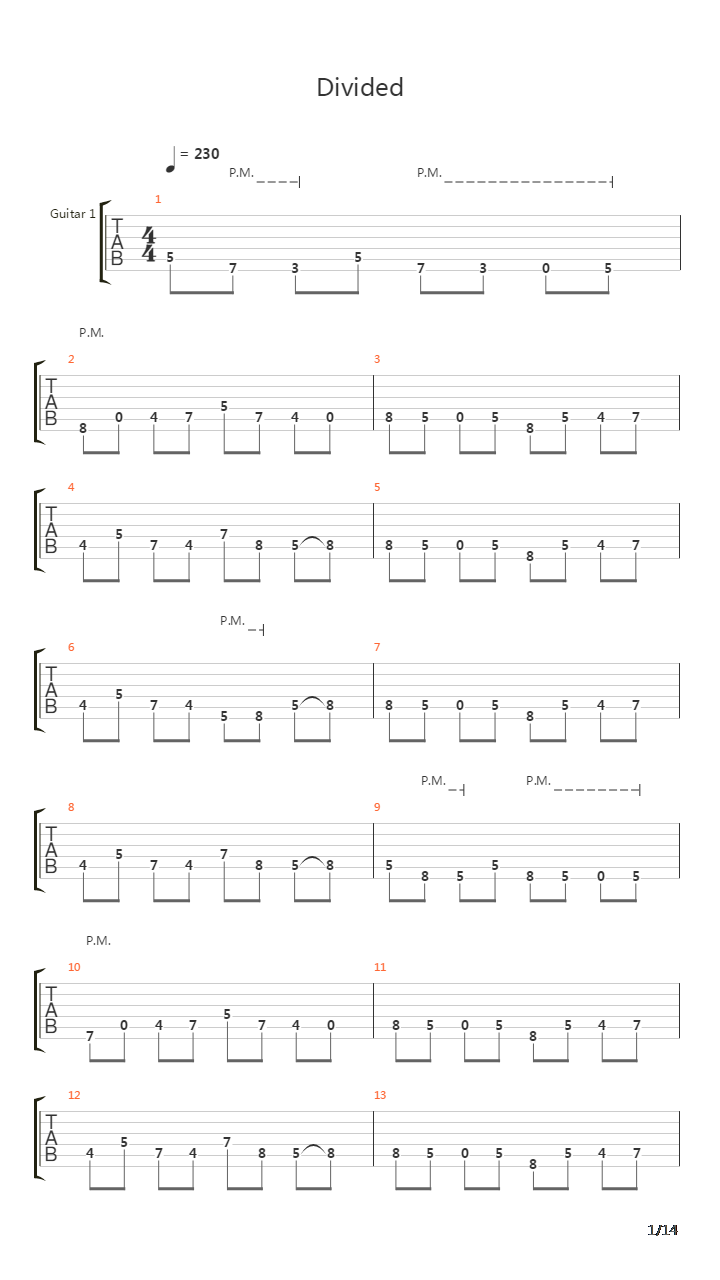 Divided吉他谱