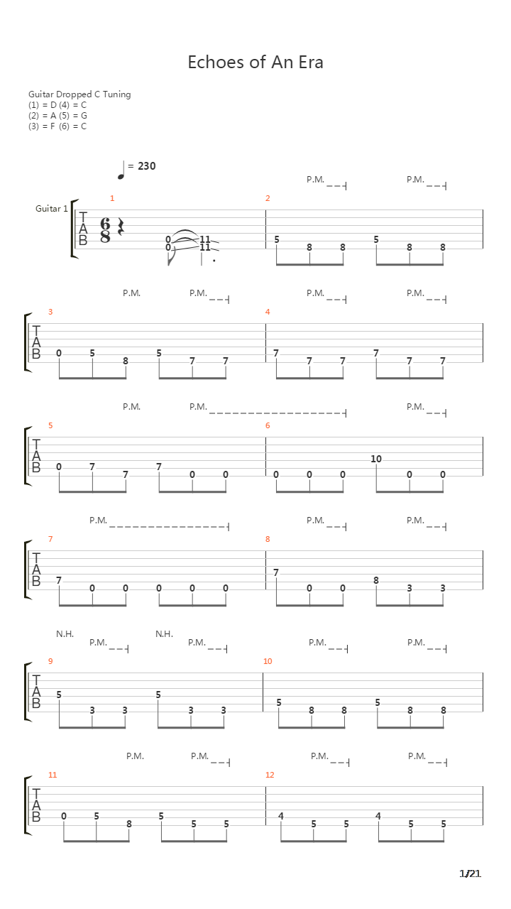 Echoes Of An Era吉他谱
