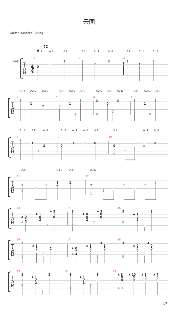Cloud Atlas End Title(云图片尾曲)吉他谱