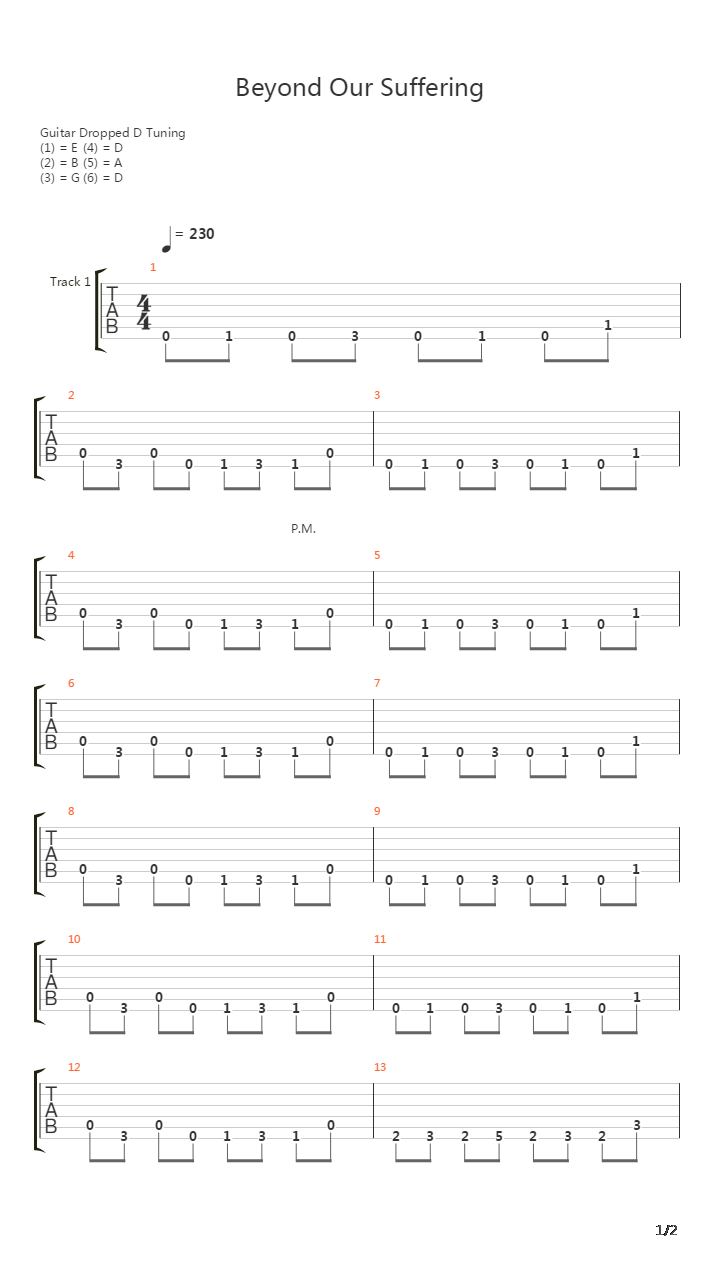 Beyond Our Suffering吉他谱