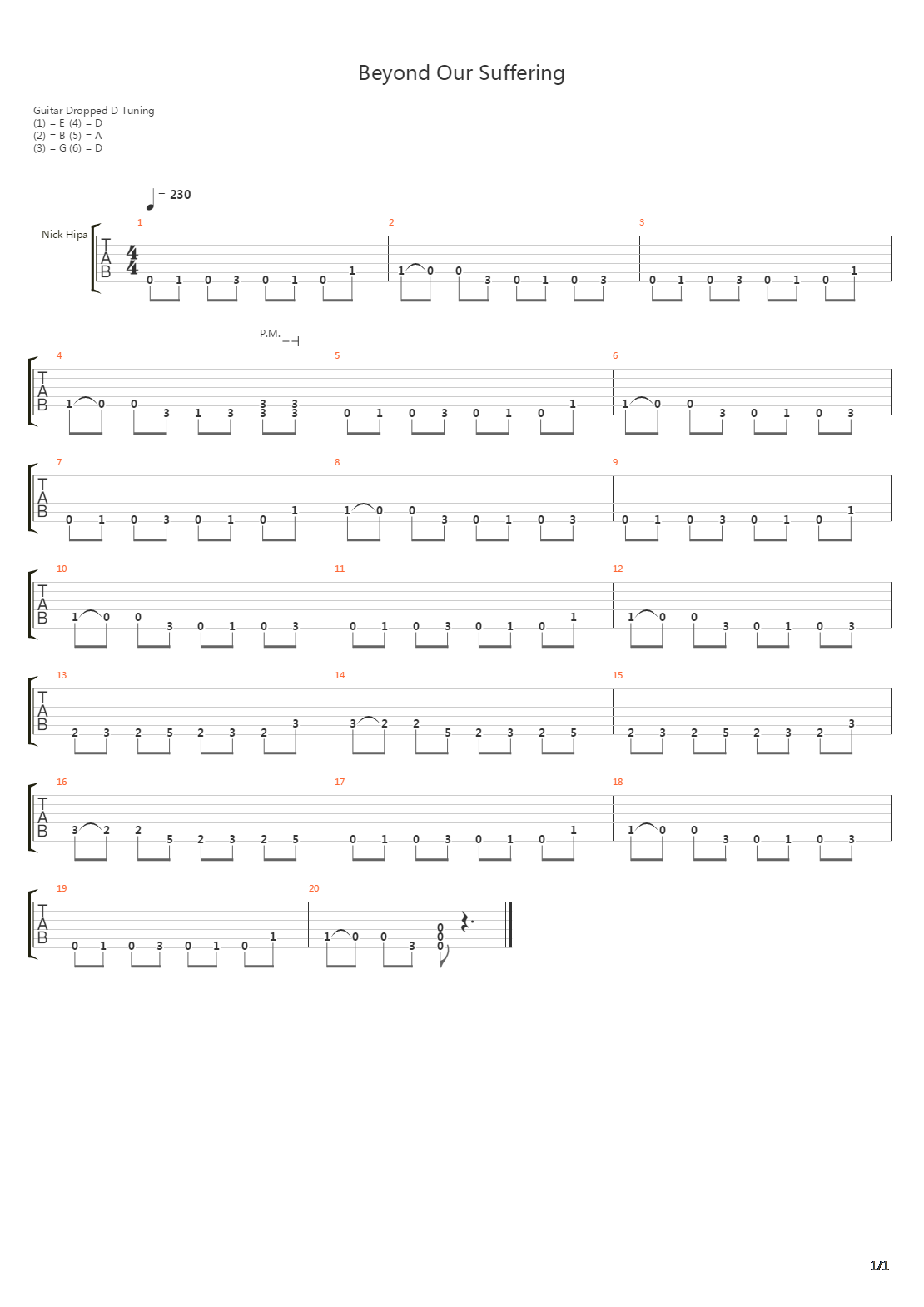 Beyond Our Suffering吉他谱