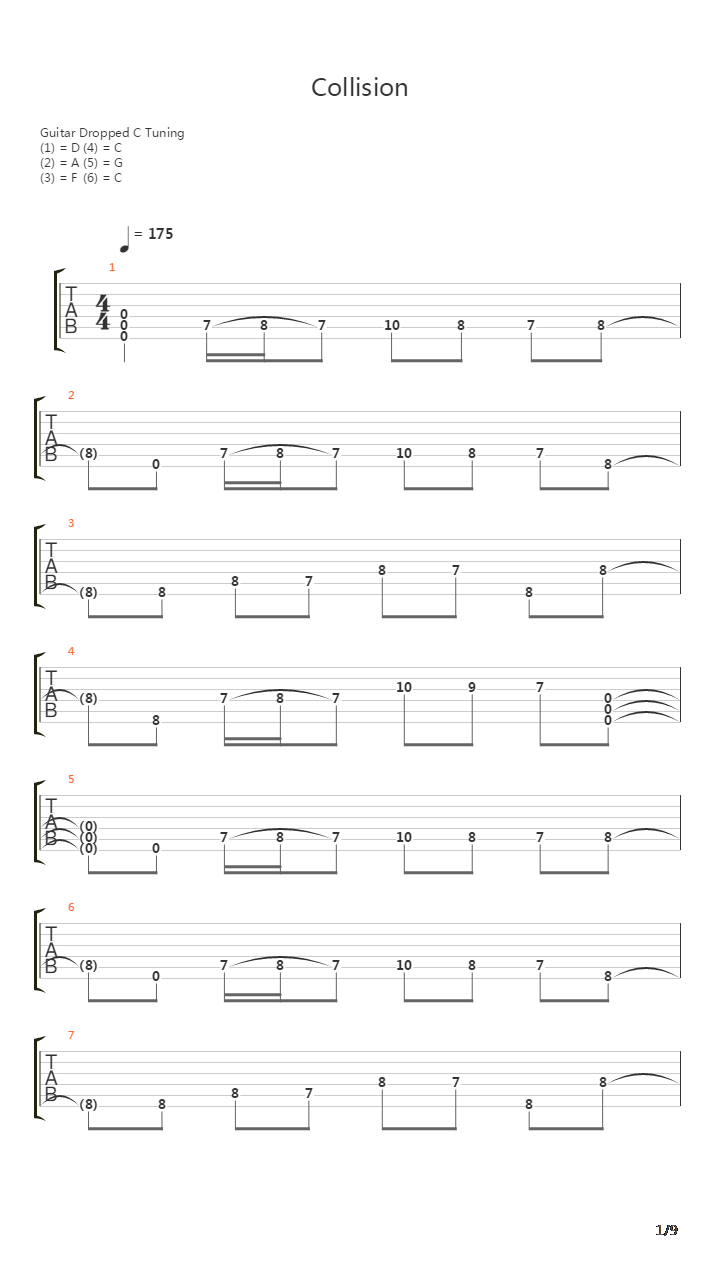 Collision吉他谱