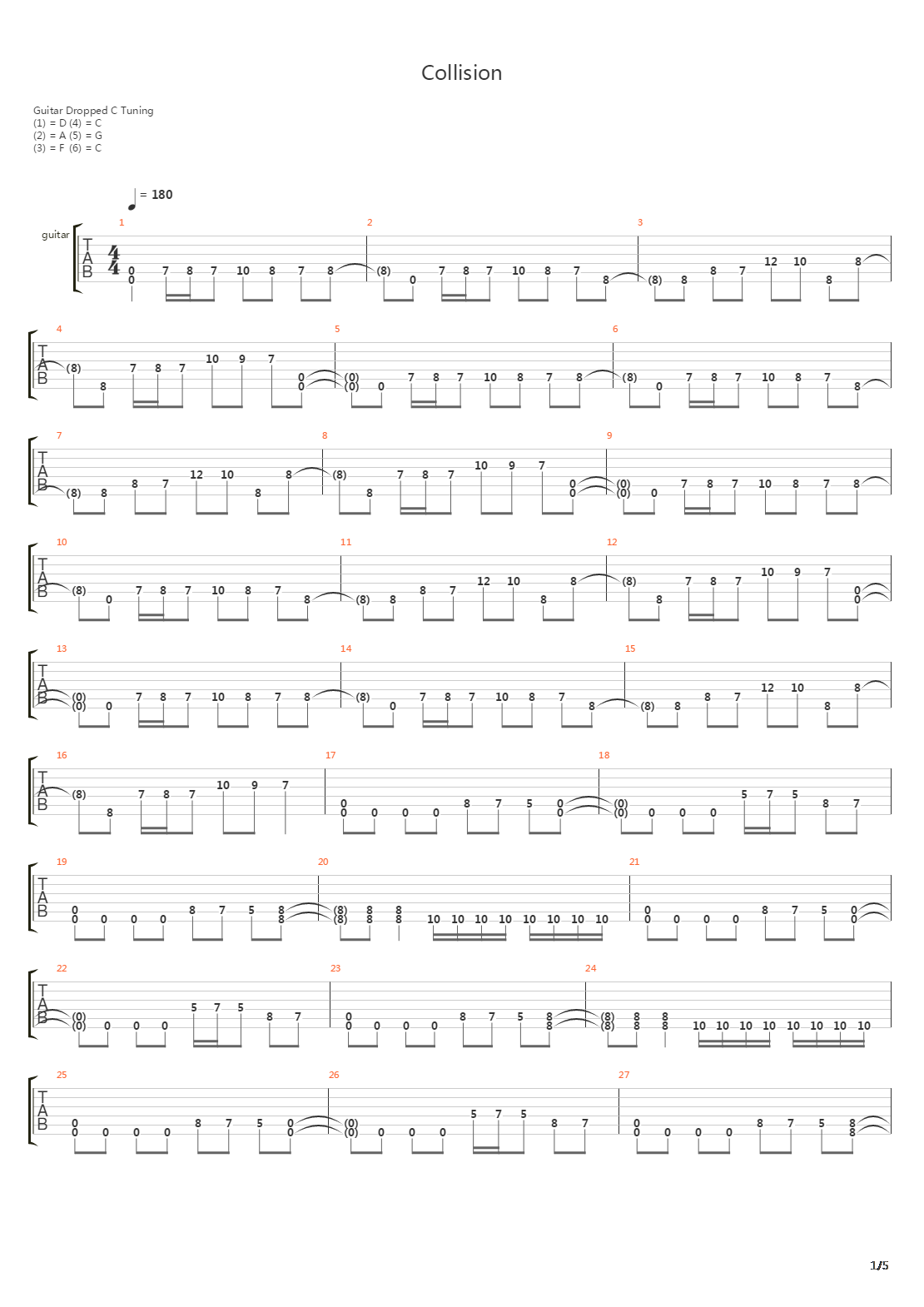Collision吉他谱