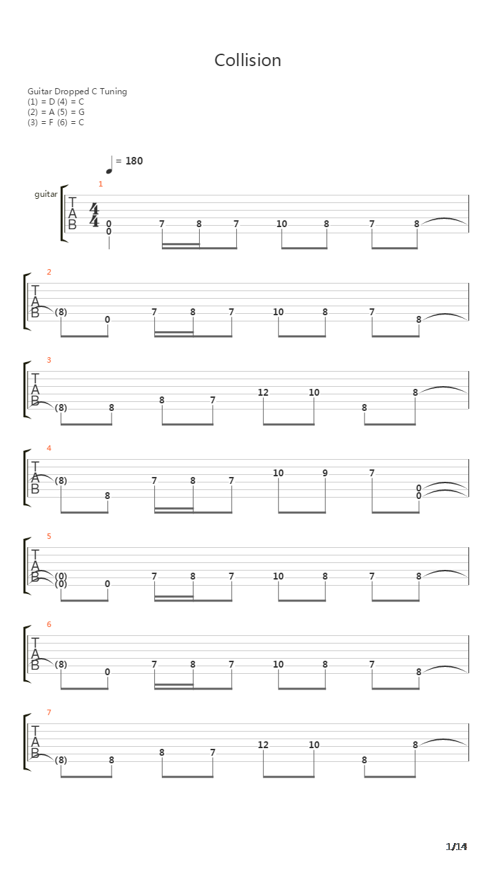 Collision吉他谱