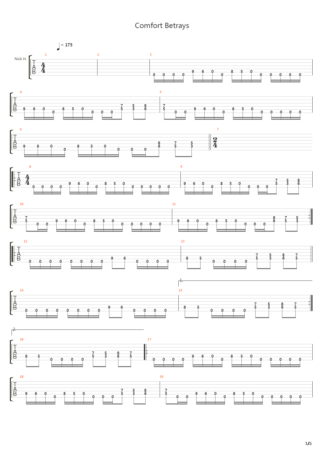 Comfort Betrays吉他谱