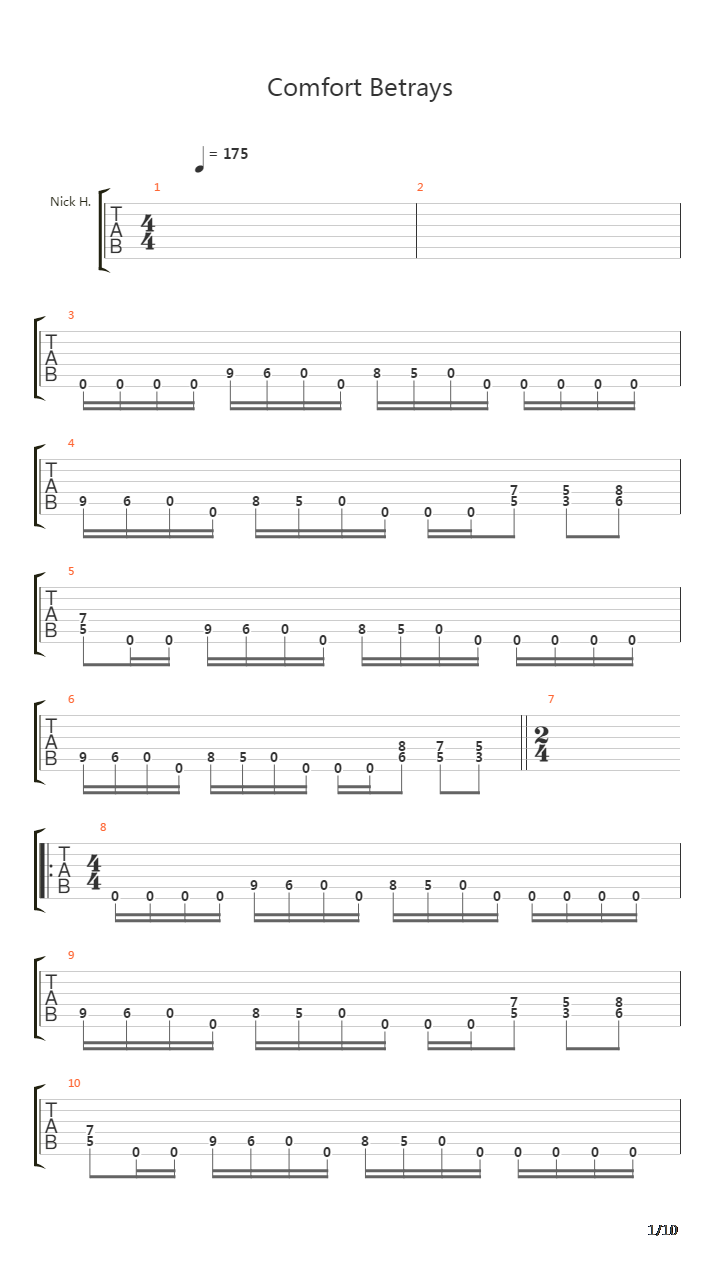 Comfort Betrays吉他谱