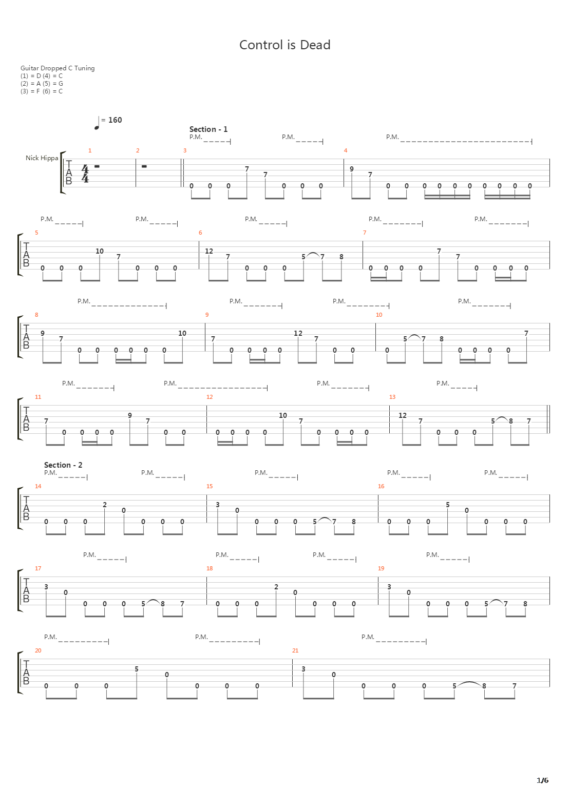 Control Is Dead吉他谱