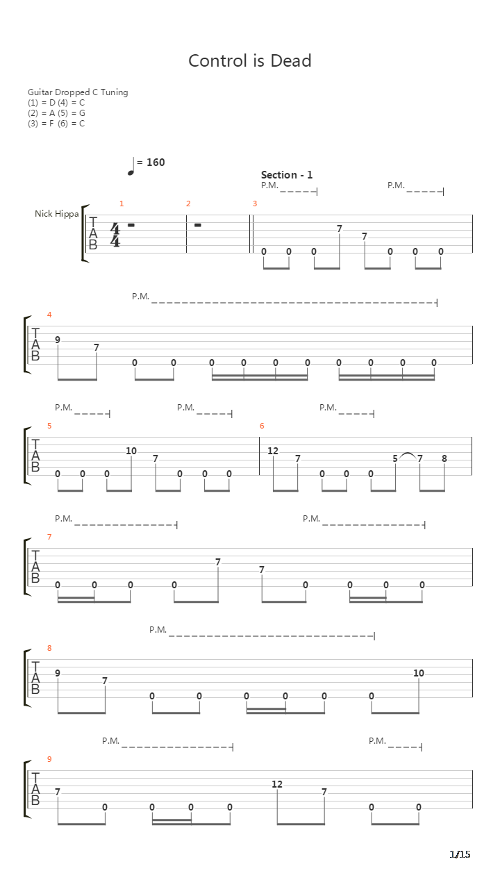 Control Is Dead吉他谱