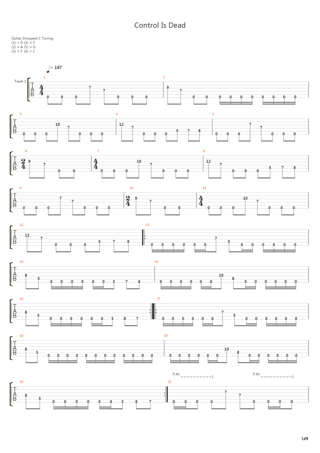 Control Is Dead吉他谱