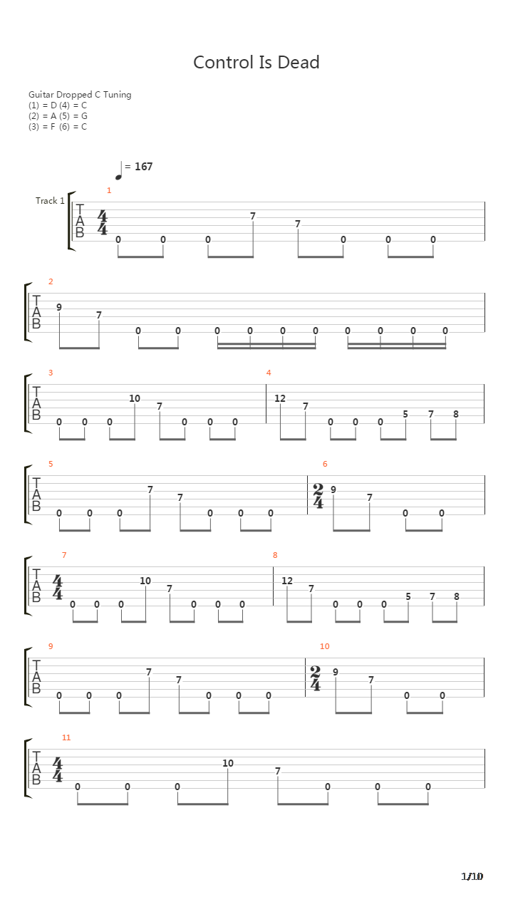 Control Is Dead吉他谱