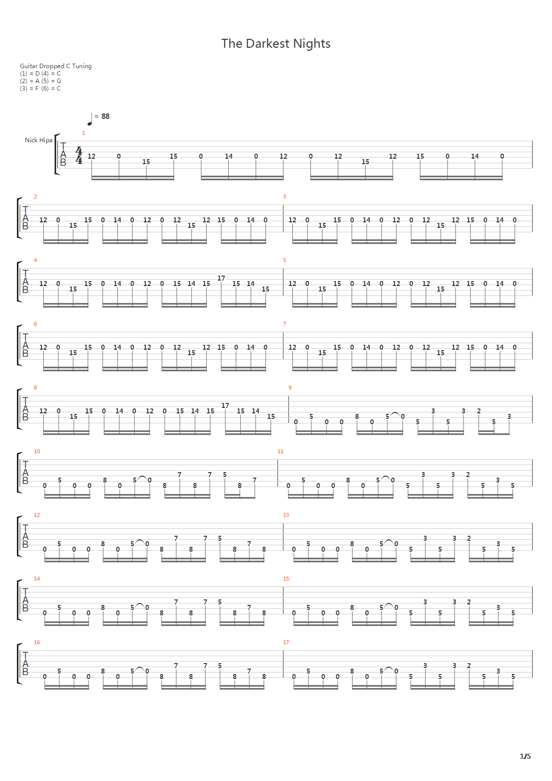 Darkest Nights吉他谱
