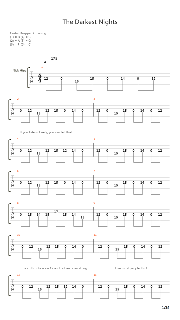 Darkest Nights吉他谱