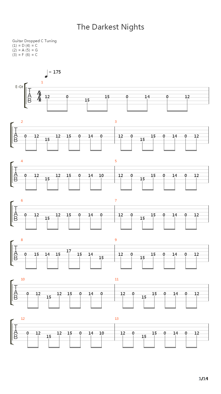 Darkest Nights吉他谱