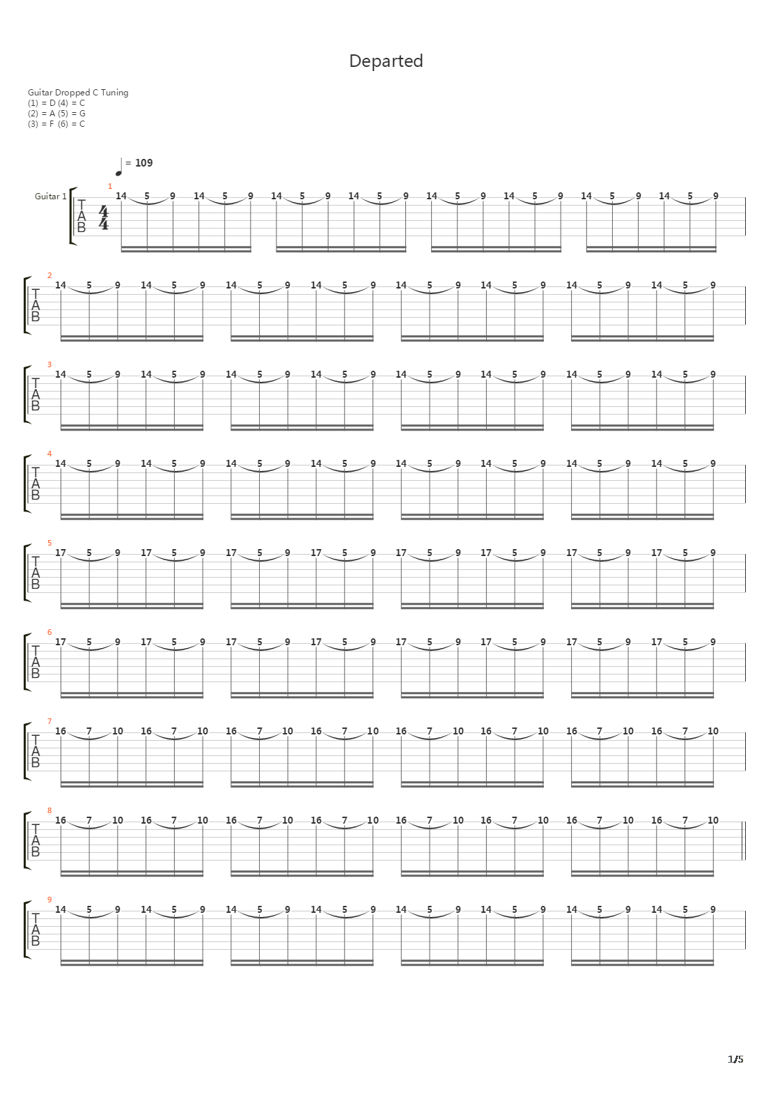 Departed吉他谱