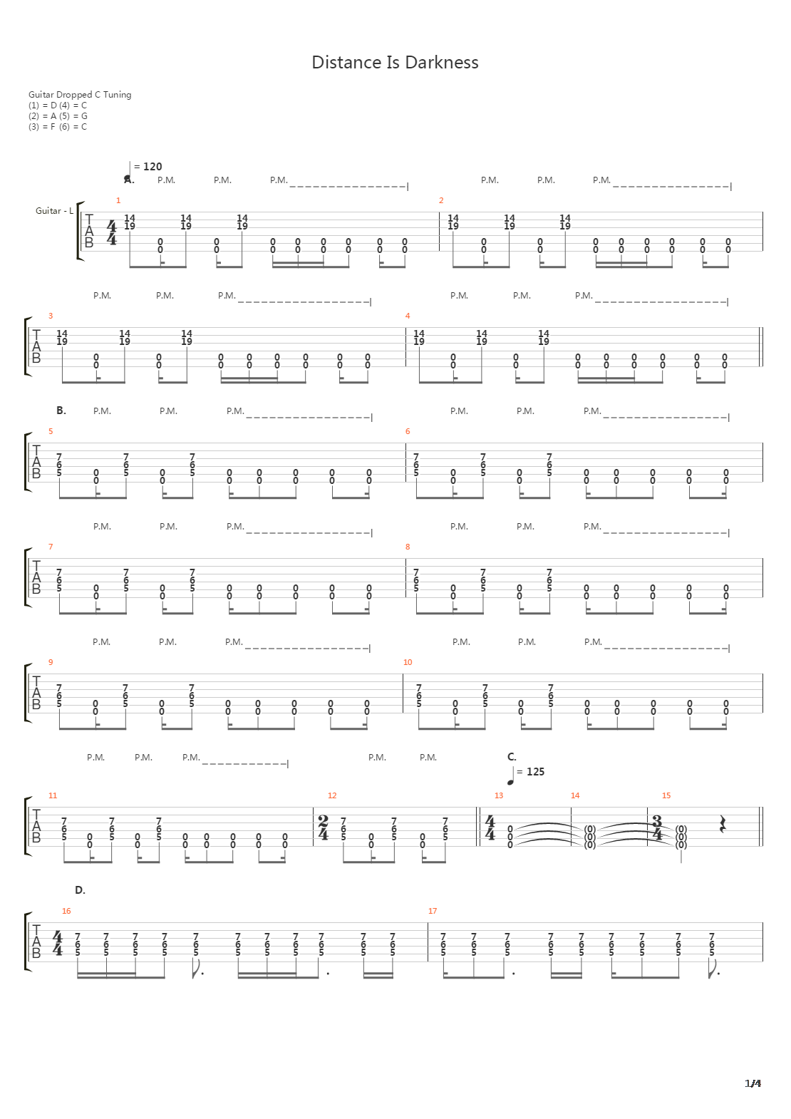 Distance Is Darkness吉他谱
