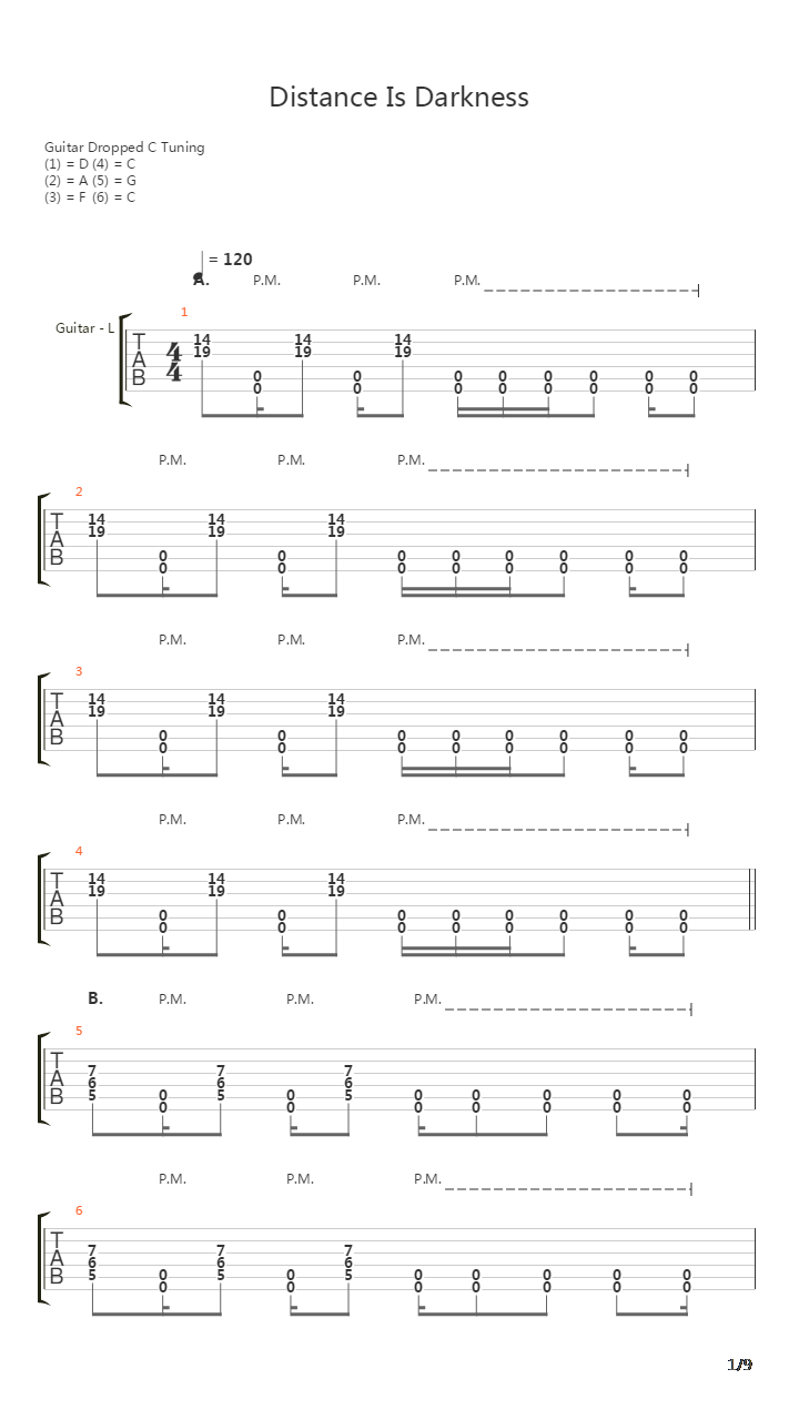 Distance Is Darkness吉他谱
