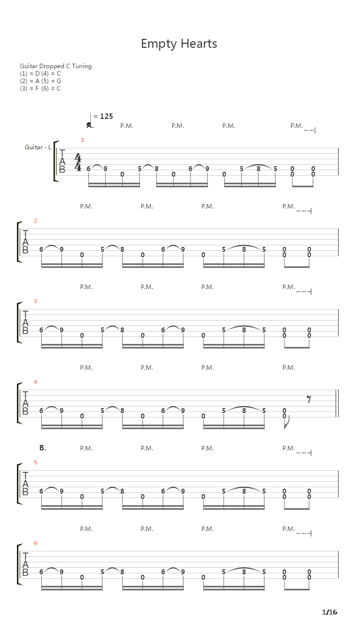 Empty Hearts吉他谱