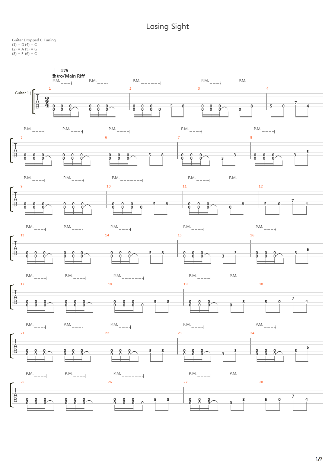 Losing Sight吉他谱