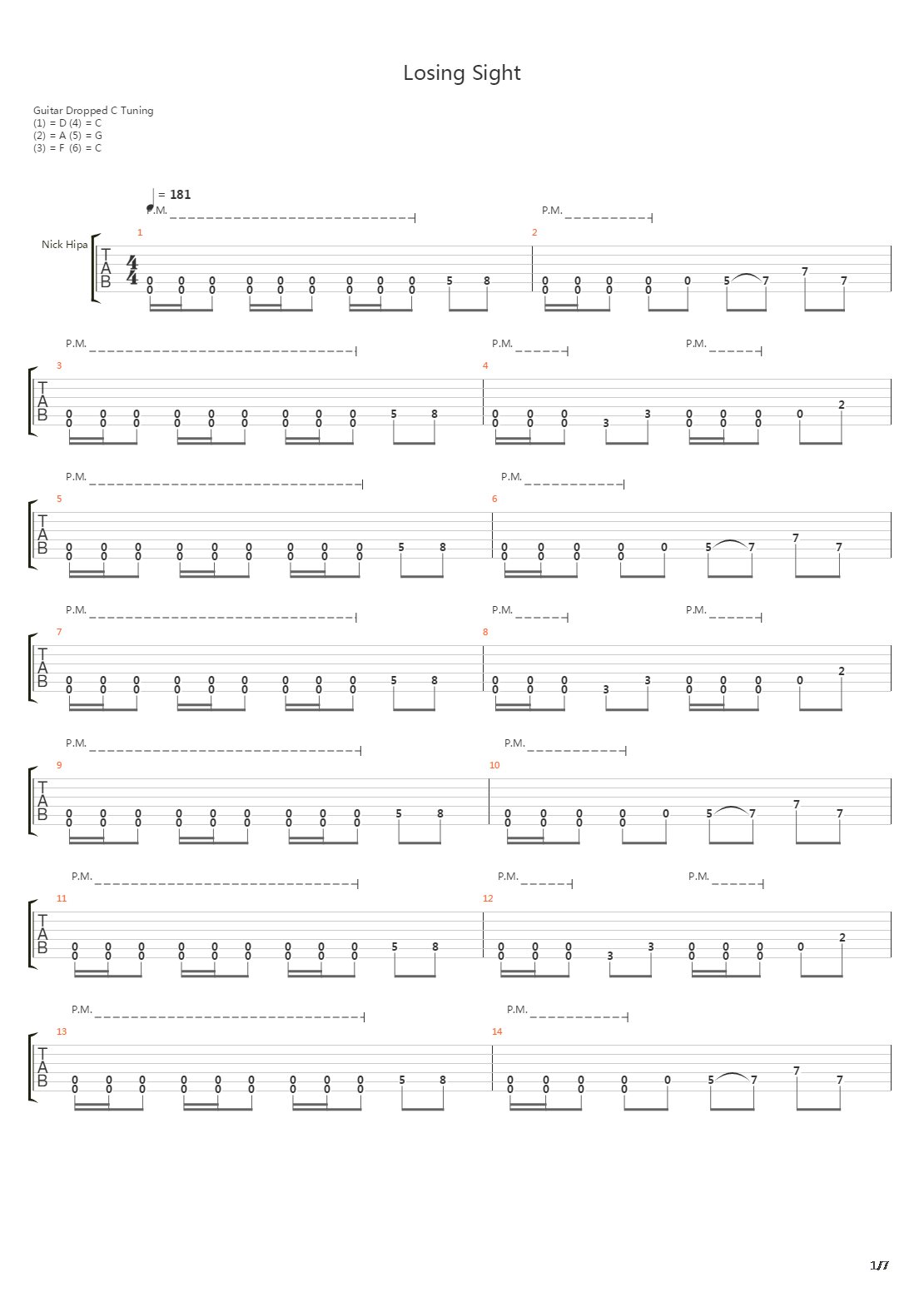 Losing Sight吉他谱