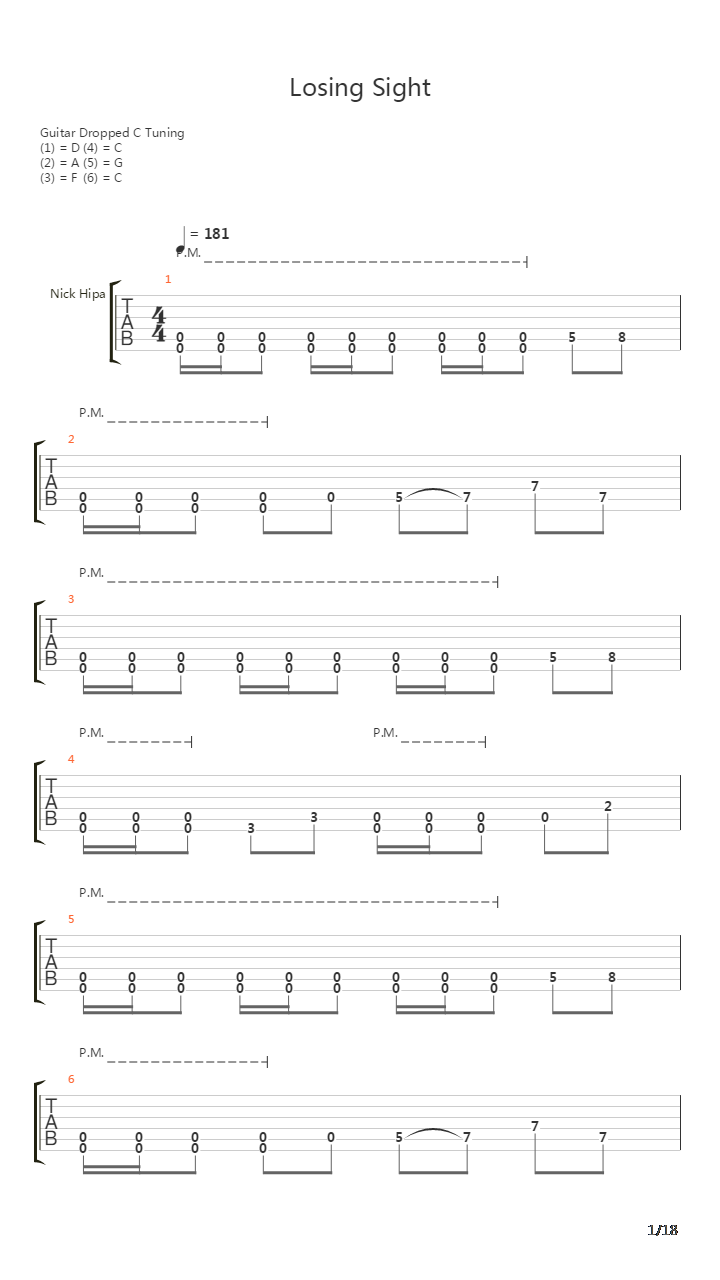 Losing Sight吉他谱