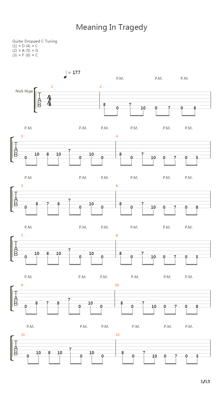 Meaning In Tragedy吉他谱