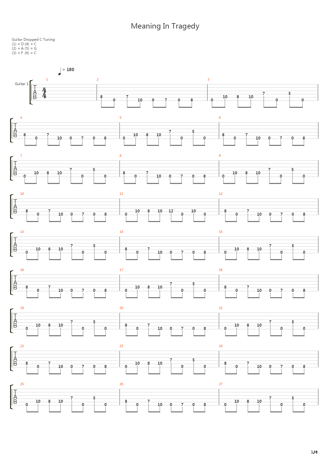 Meaning In Tragedy吉他谱