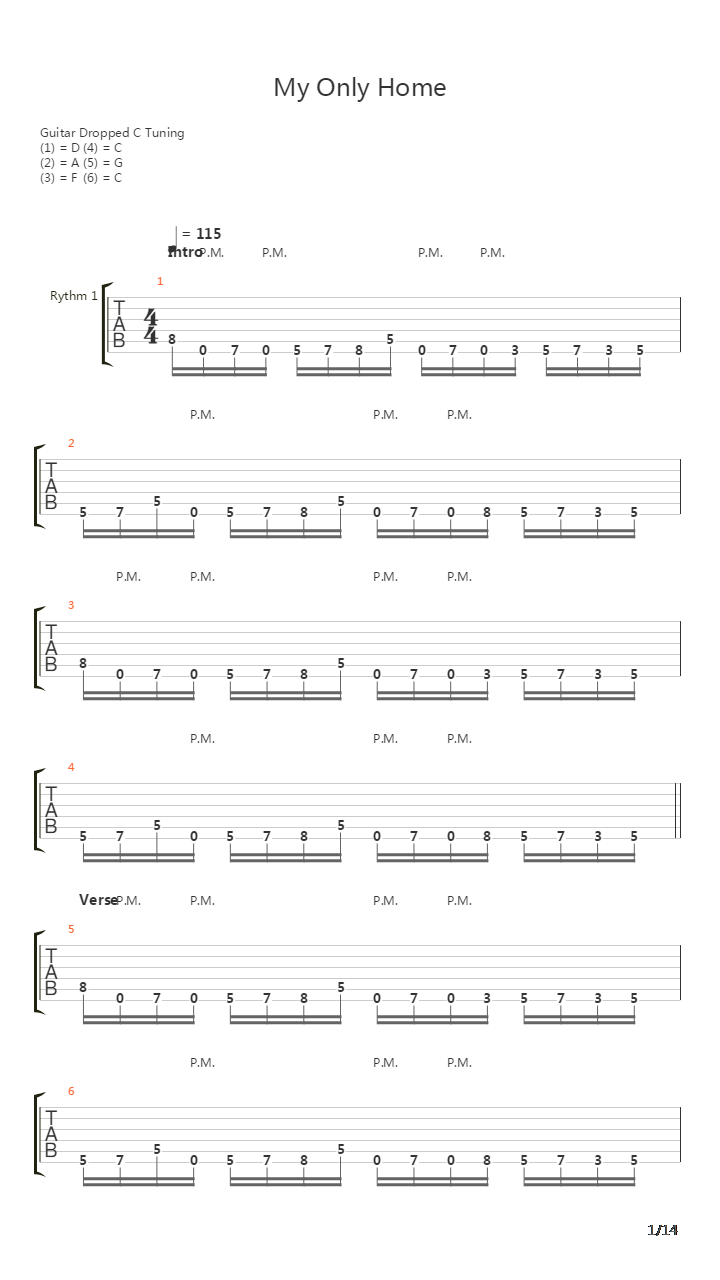 My Only Home吉他谱