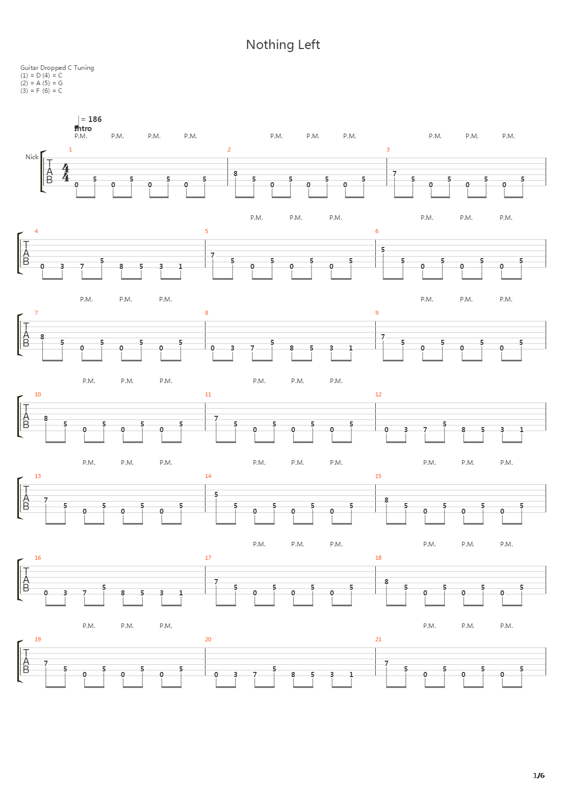 Nothing Left吉他谱