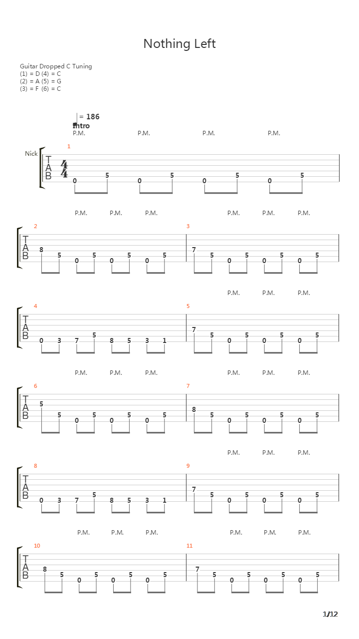 Nothing Left吉他谱
