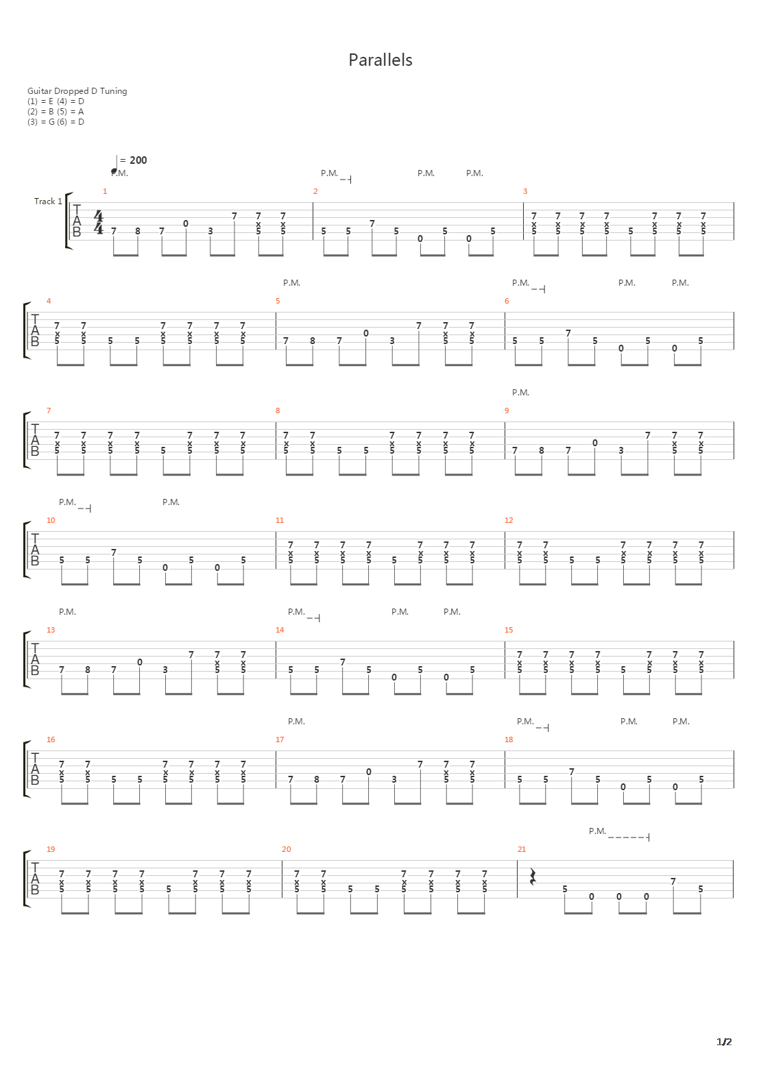 Parallels吉他谱