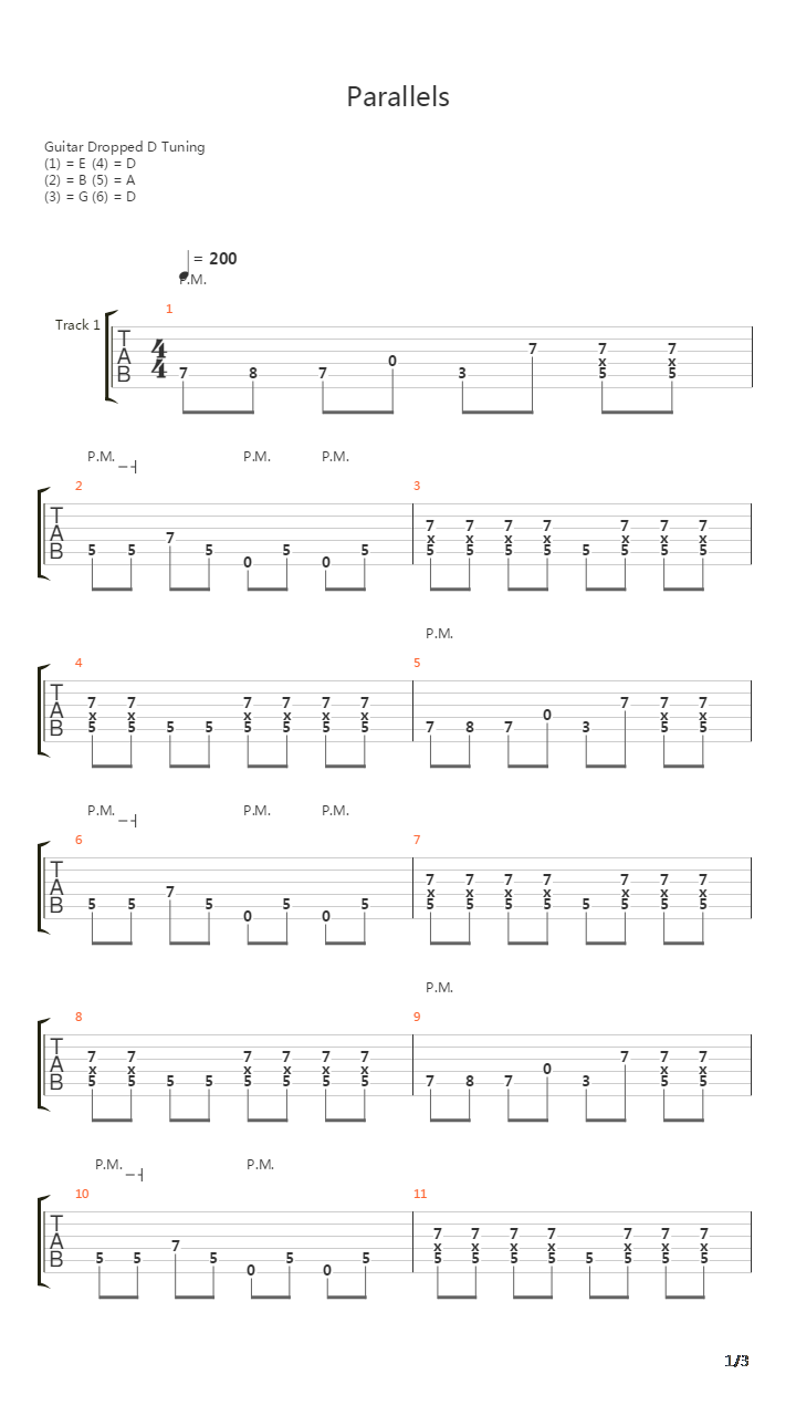 Parallels吉他谱